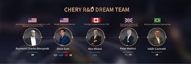 Szefowie działu R&amp;D Chery