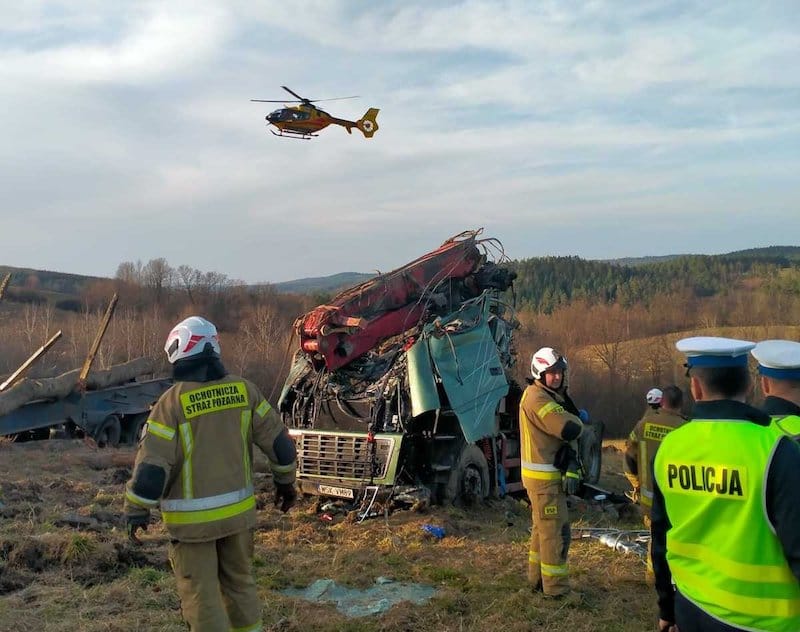 wypadek ciężarówki 