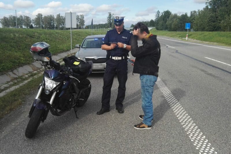 kontrola drogowa motocykl kierowca