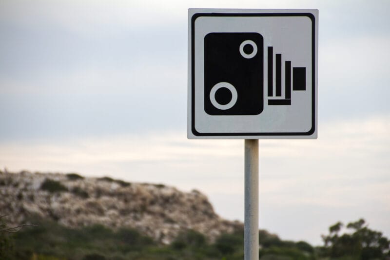 Cypr znak ostrzeżenie fotoradar zagranica