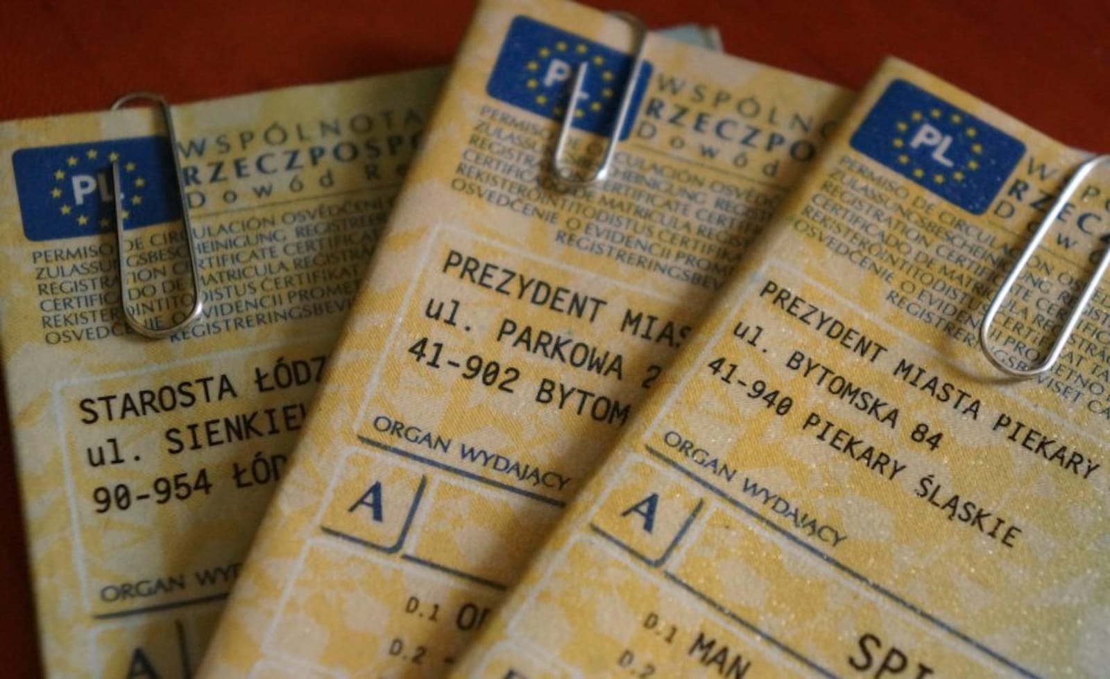 dokumenty pojazdu