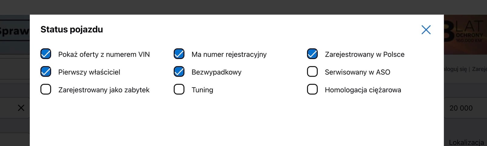 kryteria wyszukiwania