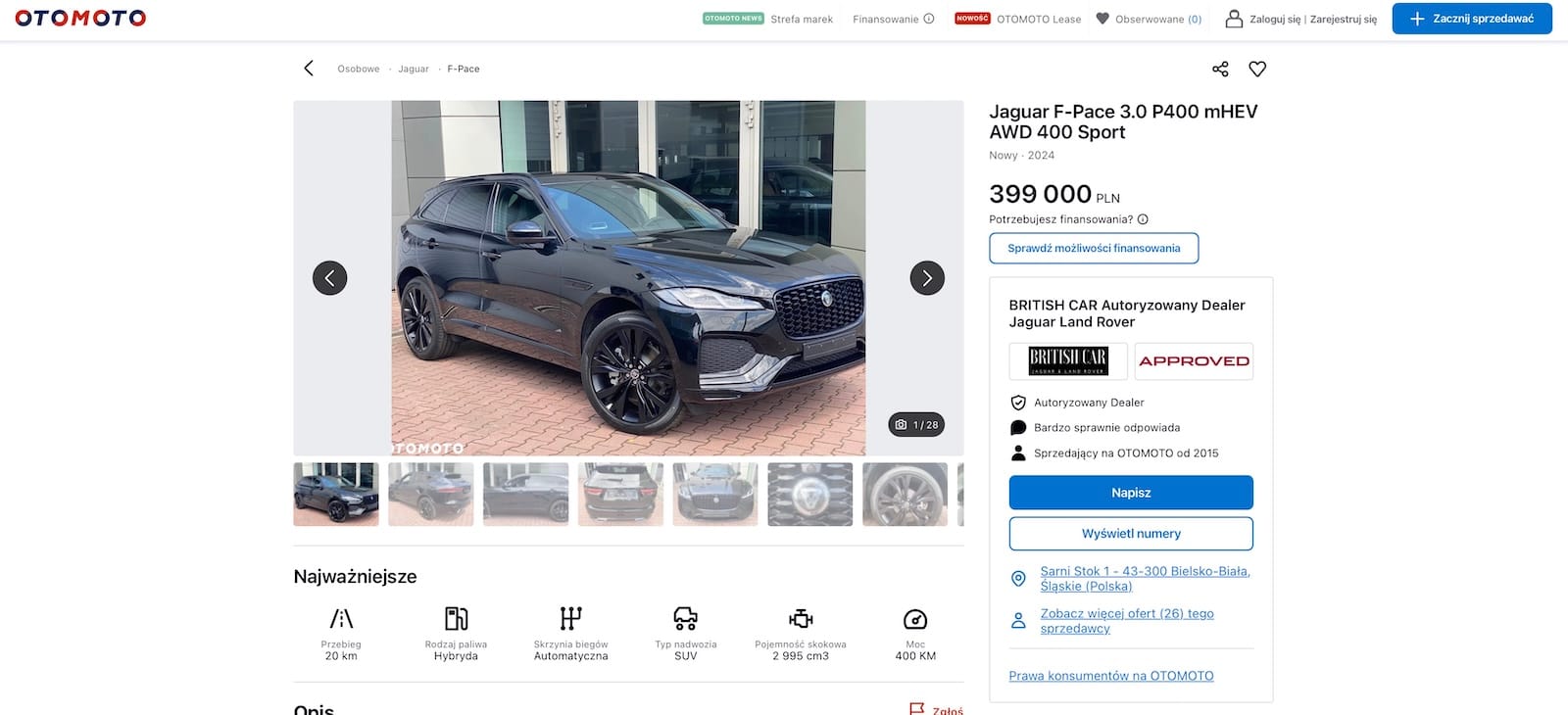 Jaguar F-Pace Otomoto
