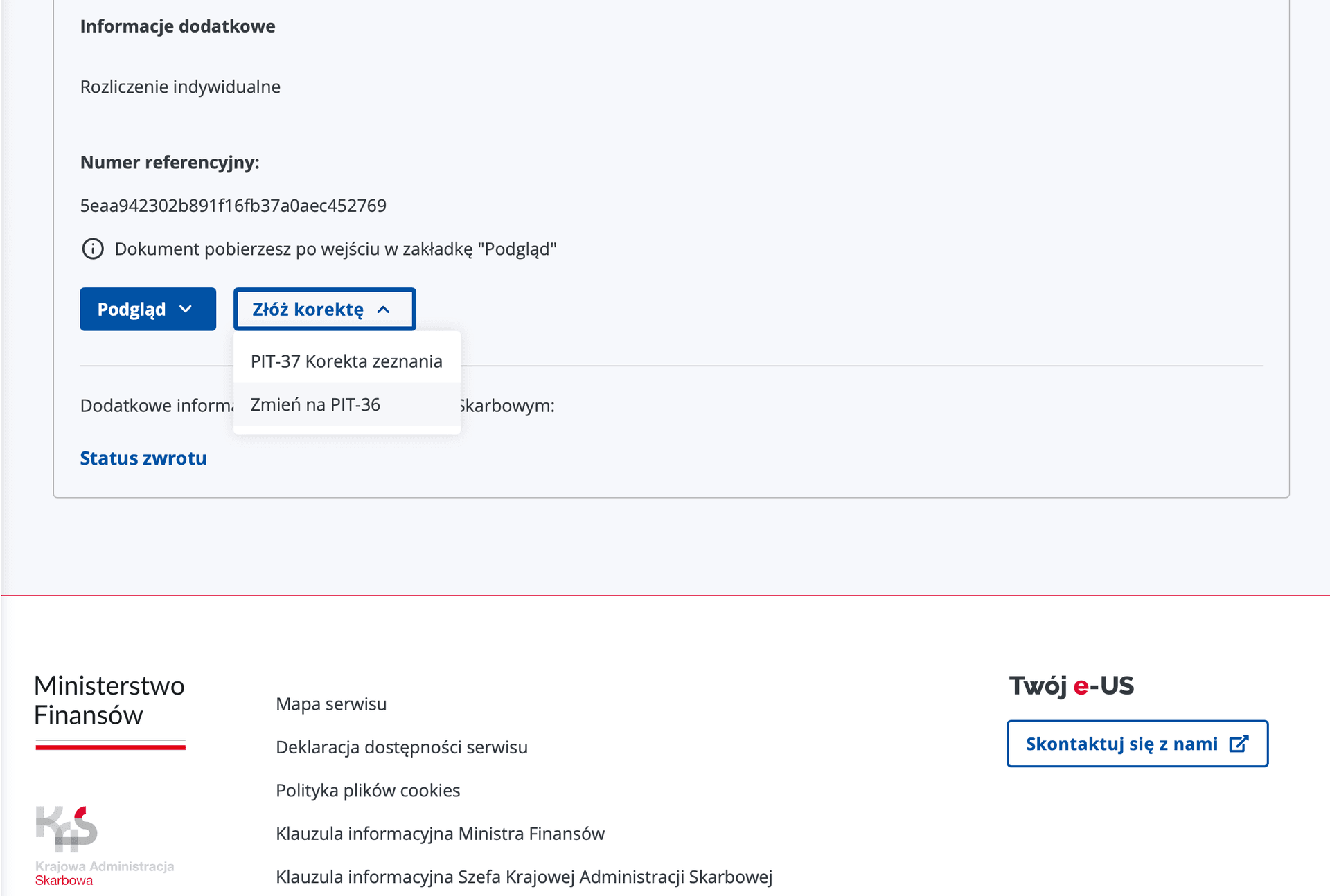 formularz podatkowy