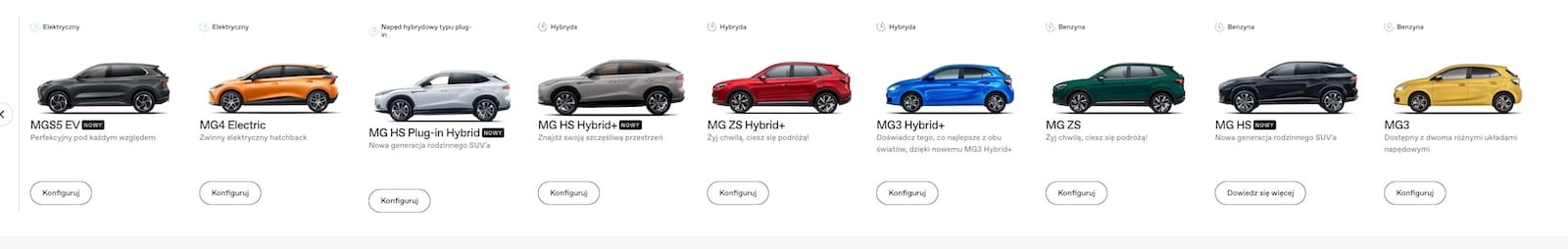 Oferta MG w Polsce