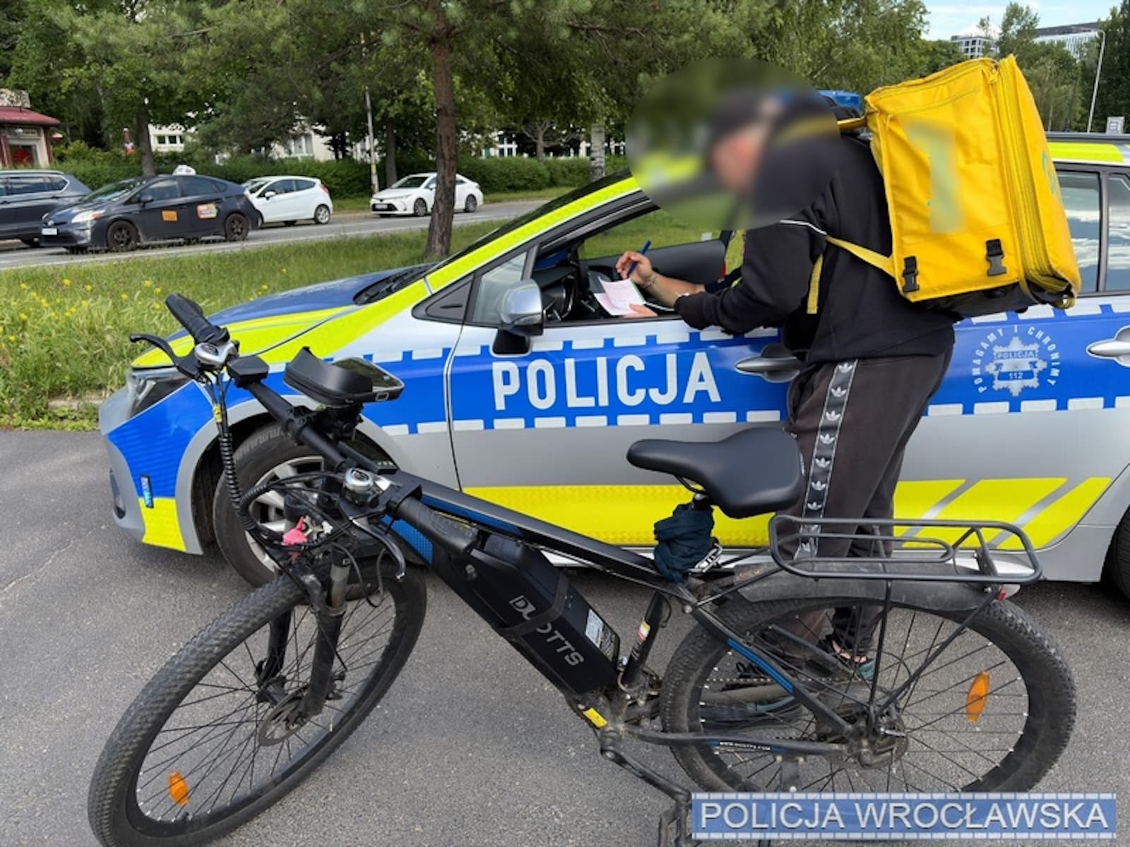 kontrola drogowa policja rowerzysta