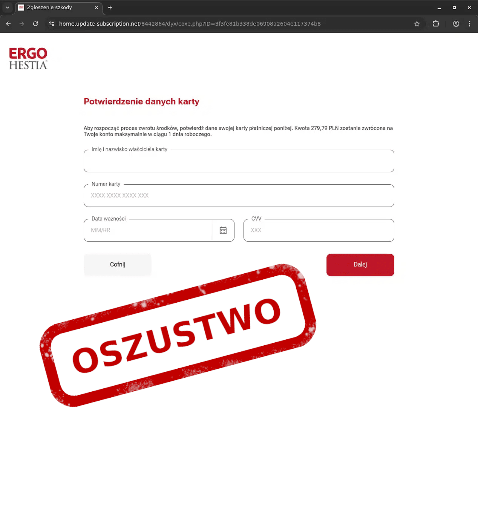 oszustwo Hestia