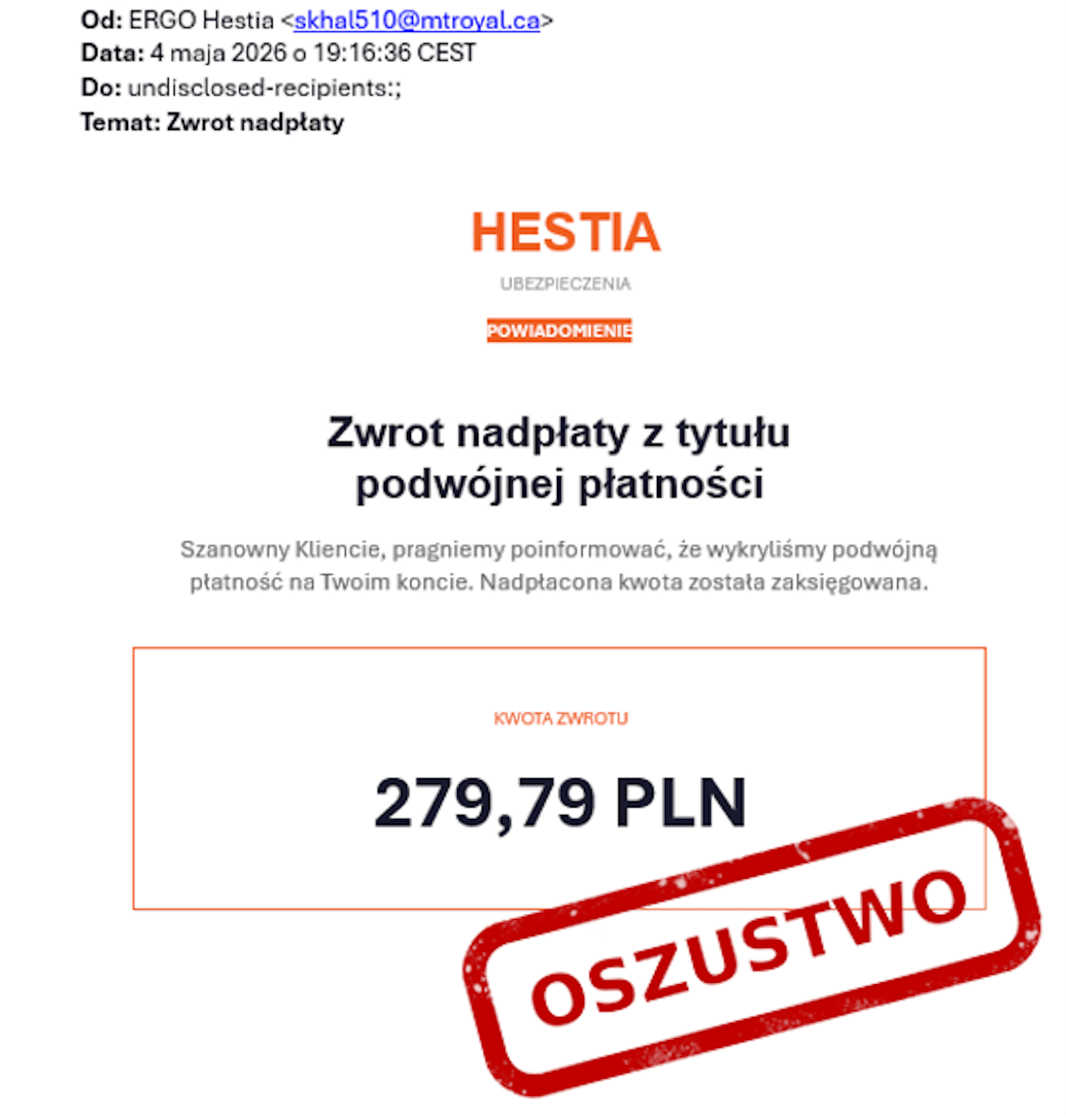 oszustwo Hestia