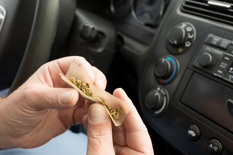 skręt marihuana samochód