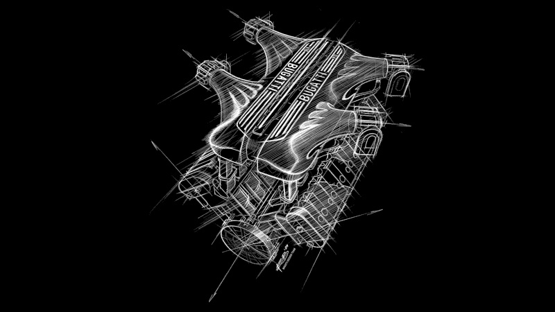 Bugatti Tourbillon - silnik
