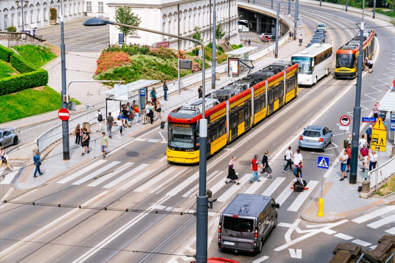 warszawa tramwaj tory centrum miasto starówka strefa czystego transportu