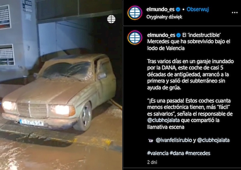 Zalany Mercedes W123