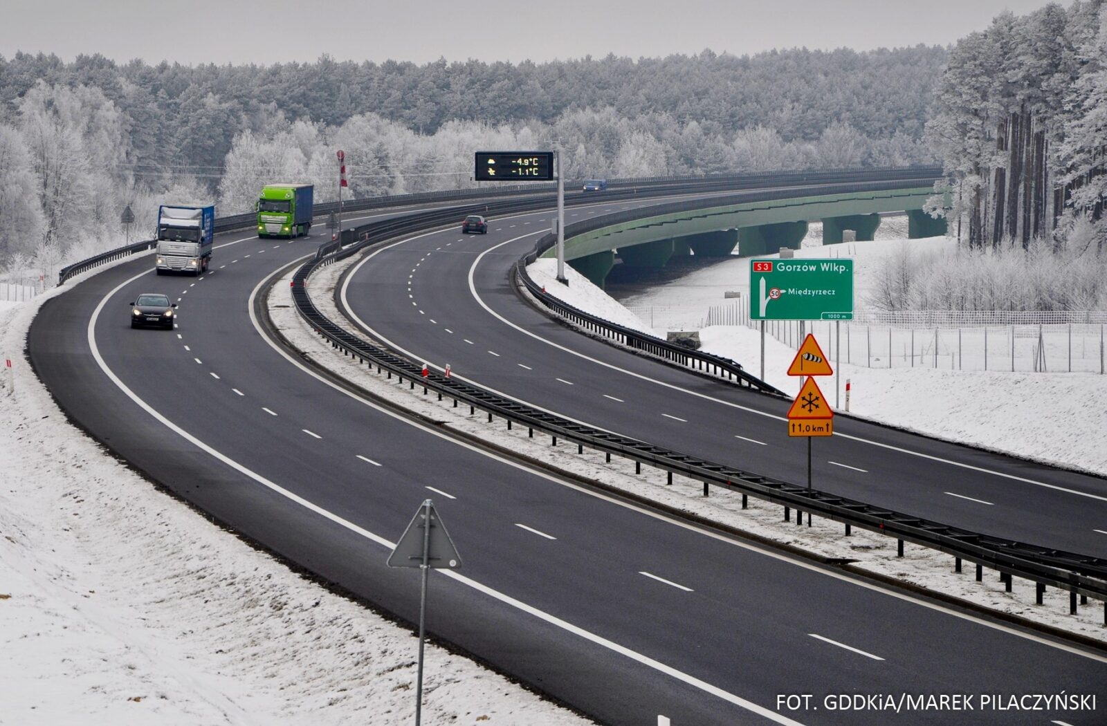 trasa szybkiego ruchu zima śnieg