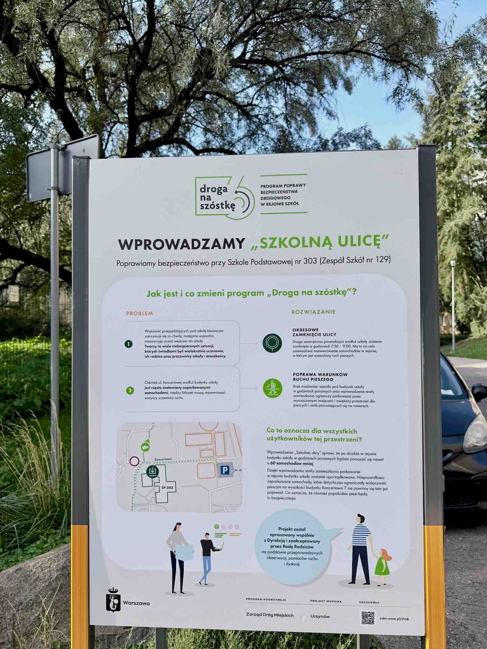 ulica szkolna tablica informacyjna